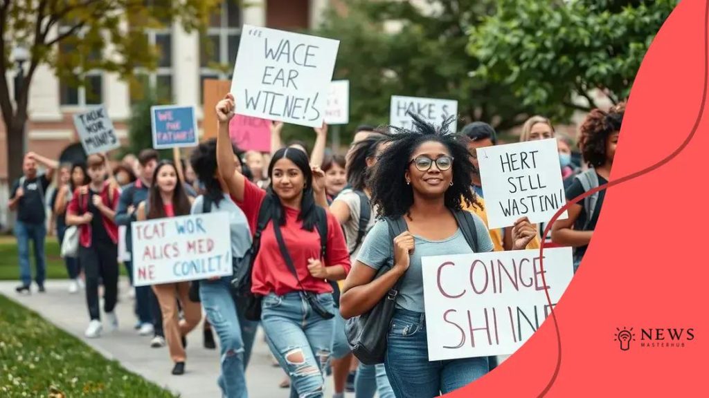 Students protest media restrictions and demand change