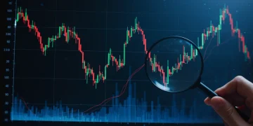Digital graph illustrating 2025 market volatility and investment protection strategies