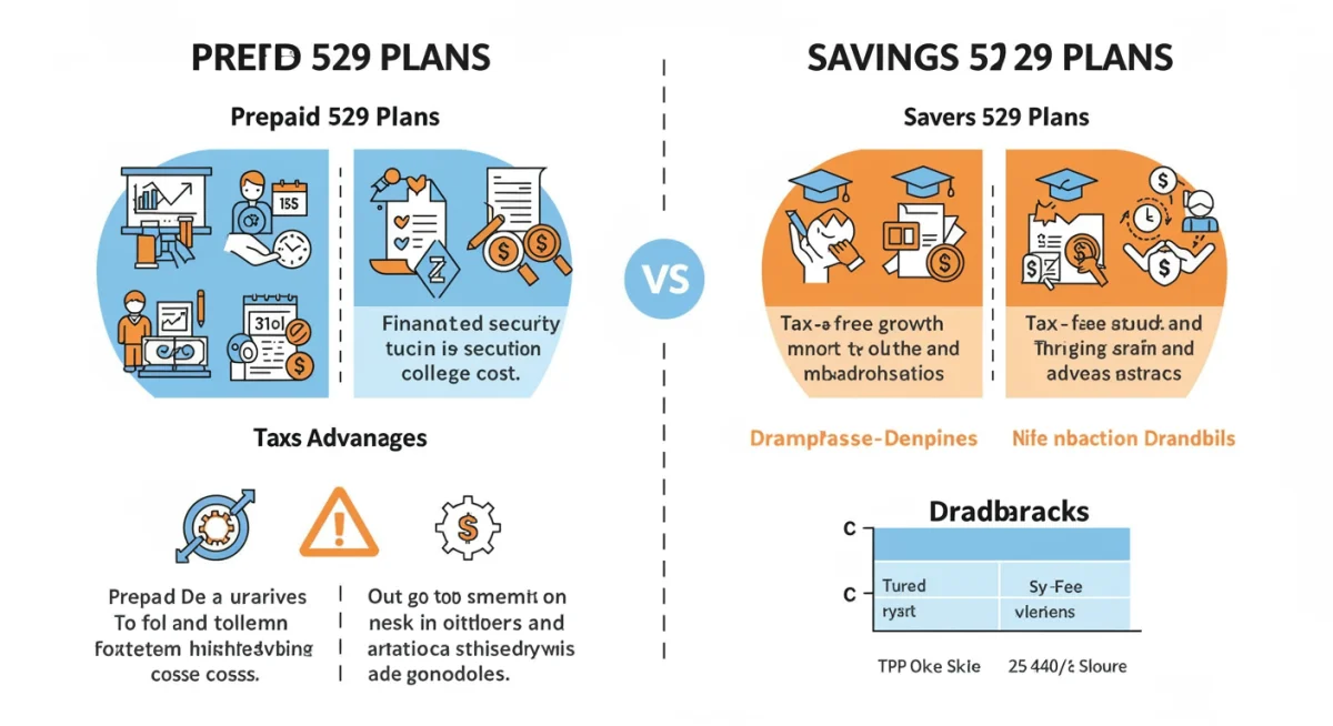 Infographic comparing prepaid and savings 529 plans.