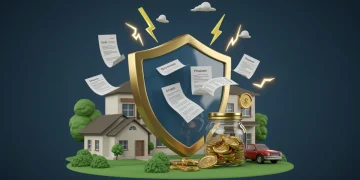 Shield protecting assets from legal risks, symbolizing personal liability insurance coverage in 2025.