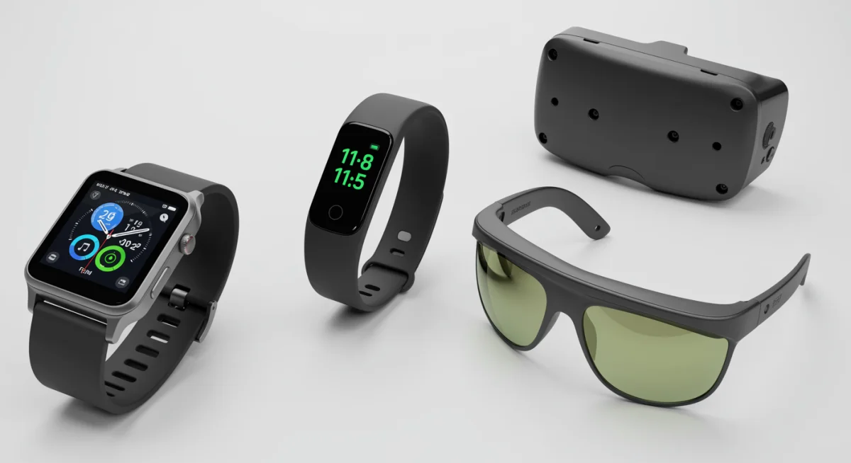 Various wearable devices on display, showcasing diverse designs and functionalities.