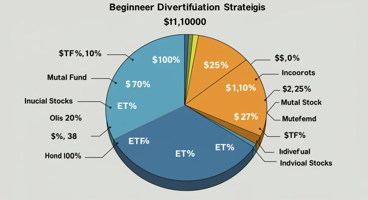 Infographic illustrating a diversified ,000 investment portfolio for beginners.