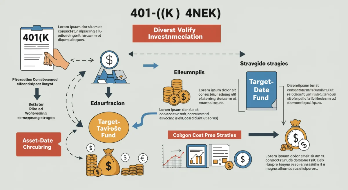 Infographic illustrating diversified 401(k) investment options and growth potential