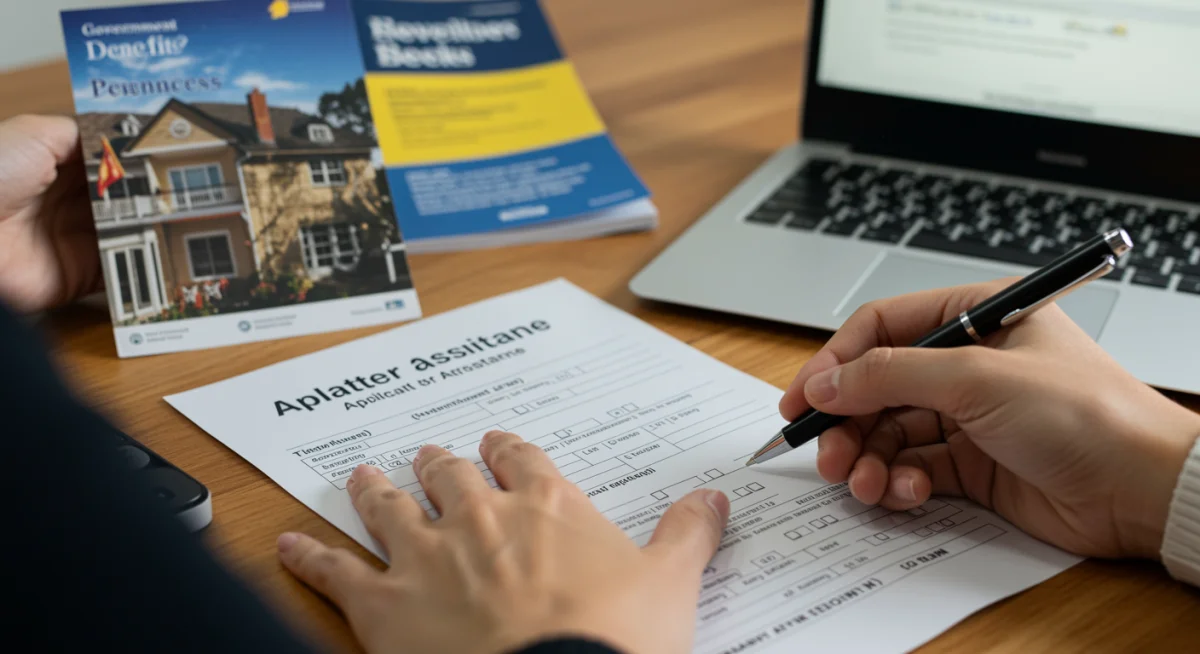 Hand filling out a DUA application form