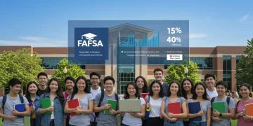 College students reviewing FAFSA information on a screen, symbolizing financial aid maximization