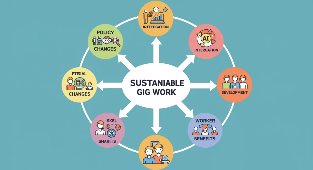 Infographic illustrating key factors shaping the gig economy's evolution.