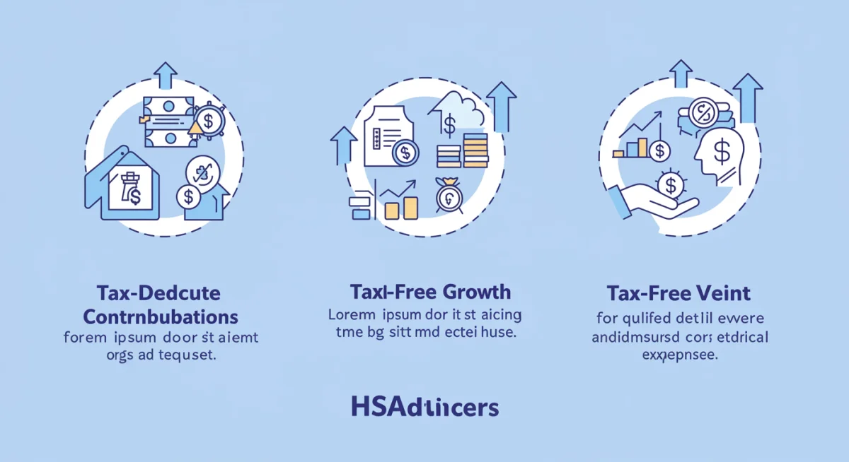 Infographic detailing the three tax advantages of HSAs