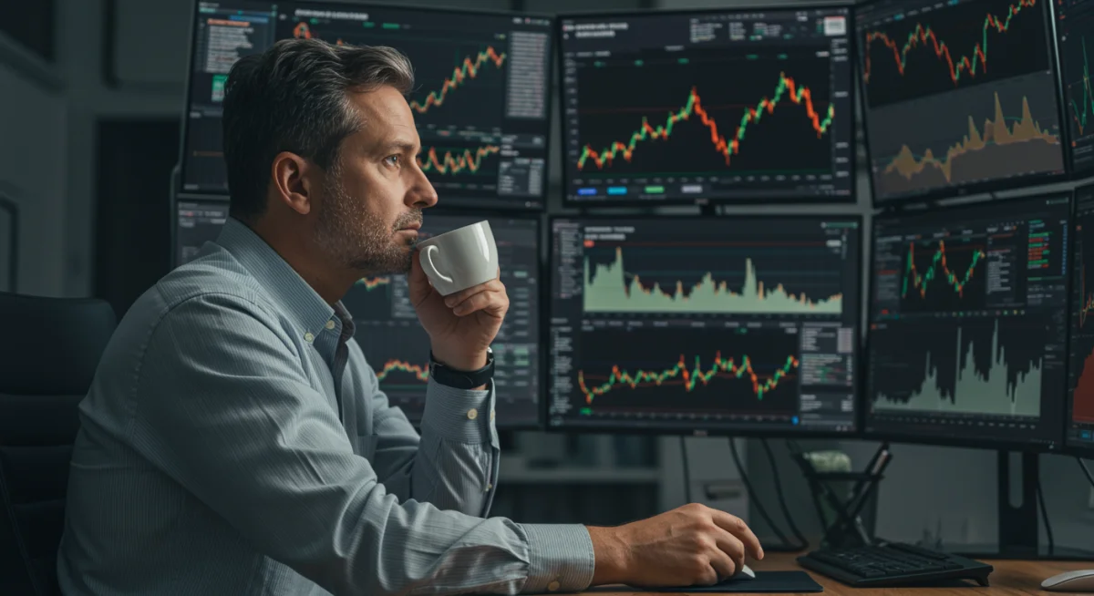 Investor analyzing market data and economic indicators for 2025