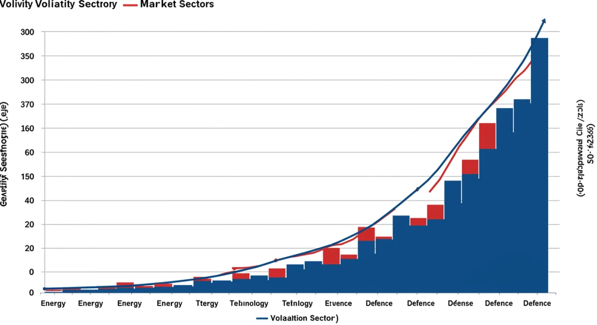 Chart showing market sector volatility influenced by geopolitical news
