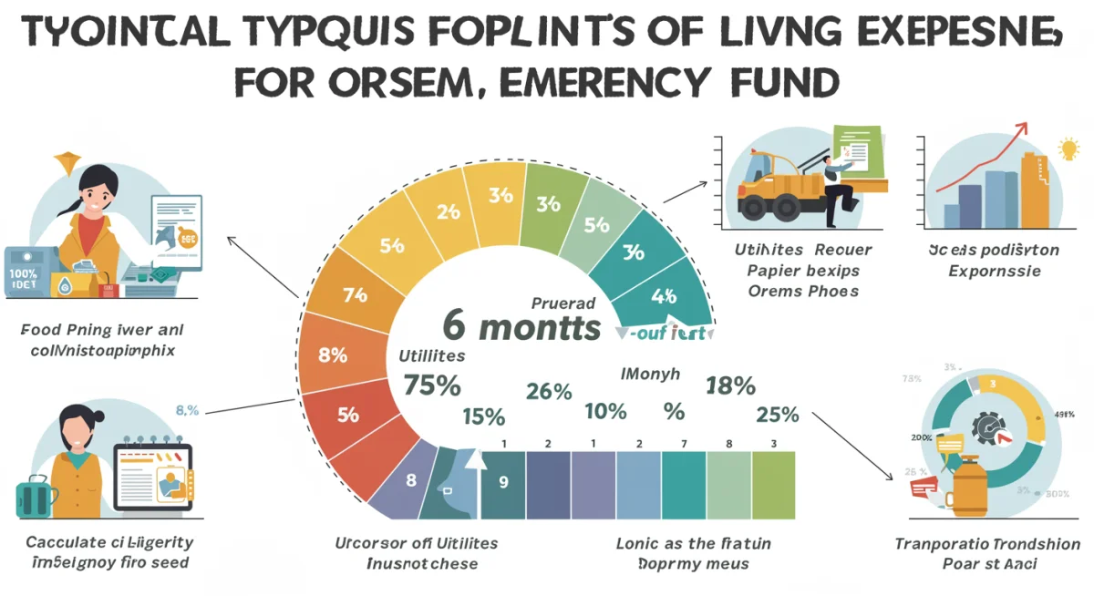 Infographic breaking down monthly expenses for emergency fund calculation