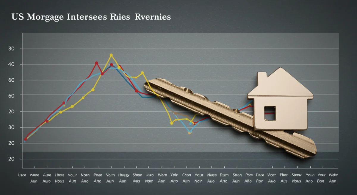 Graph illustrating the trend of US mortgage interest rates and their projected impact on the housing market.