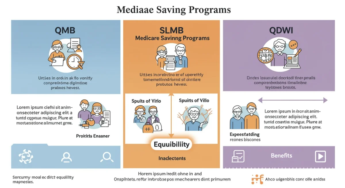 Infographic detailing types of Medicare Savings Programs and eligibility