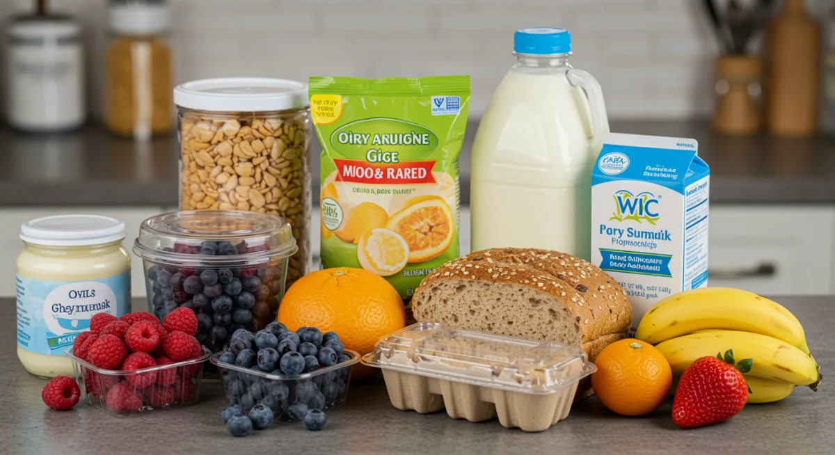 Assortment of new WIC food package options for families