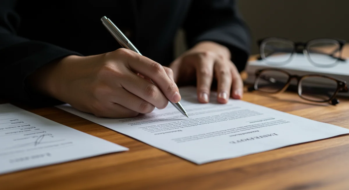 Signing a last will and testament document