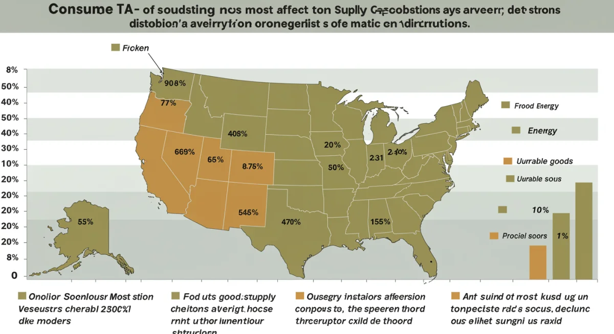 Breakdown of US consumer spending impacted by supply chain