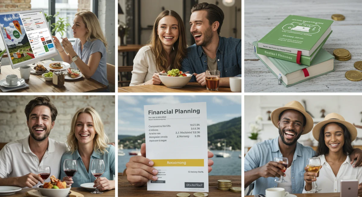 People enjoying leisure activities while balancing financial planning and savings.