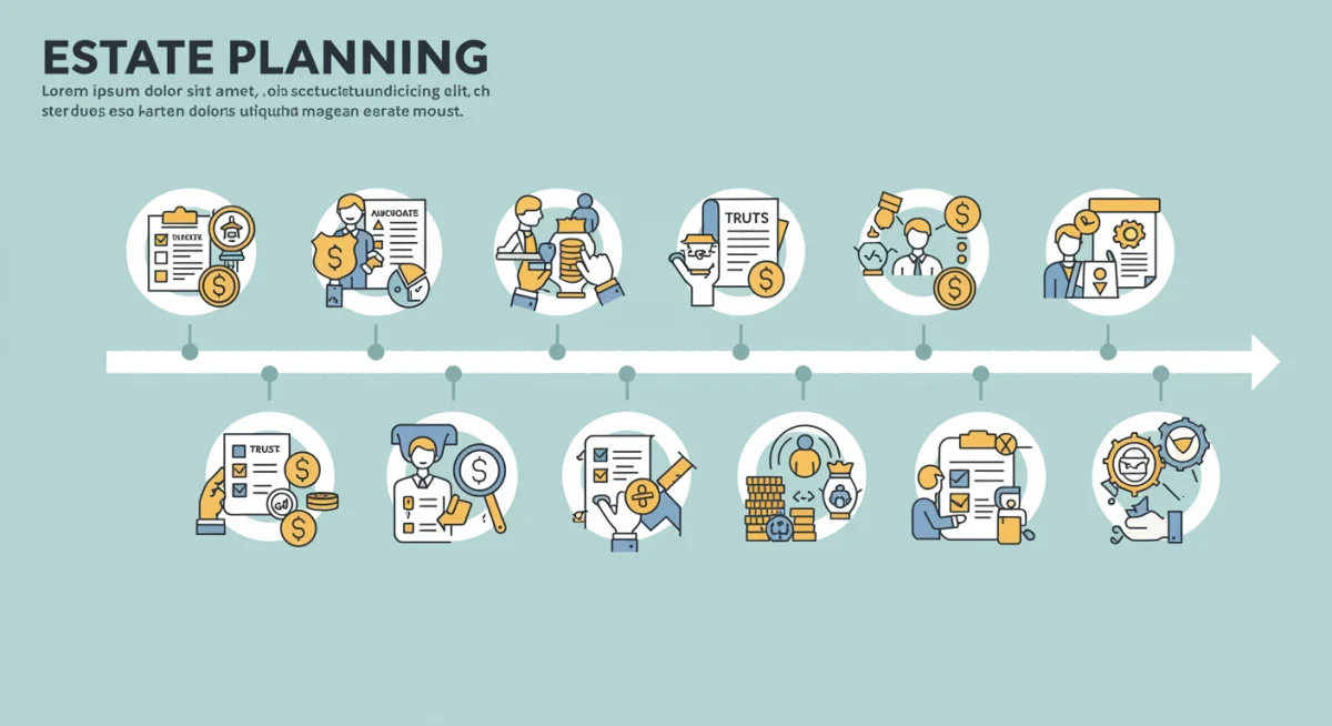 Infographic displaying a timeline of future estate planning milestones and tax law changes