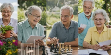 Happy seniors enjoying retirement activities, symbolizing financial security and smart Social Security planning.