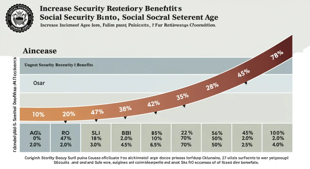 Infographic showing Social Security benefit increases based on delayed claiming age.