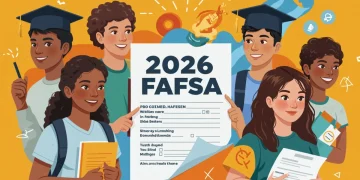 Students engaging with a digital FAFSA form, symbolizing financial aid application for 2026