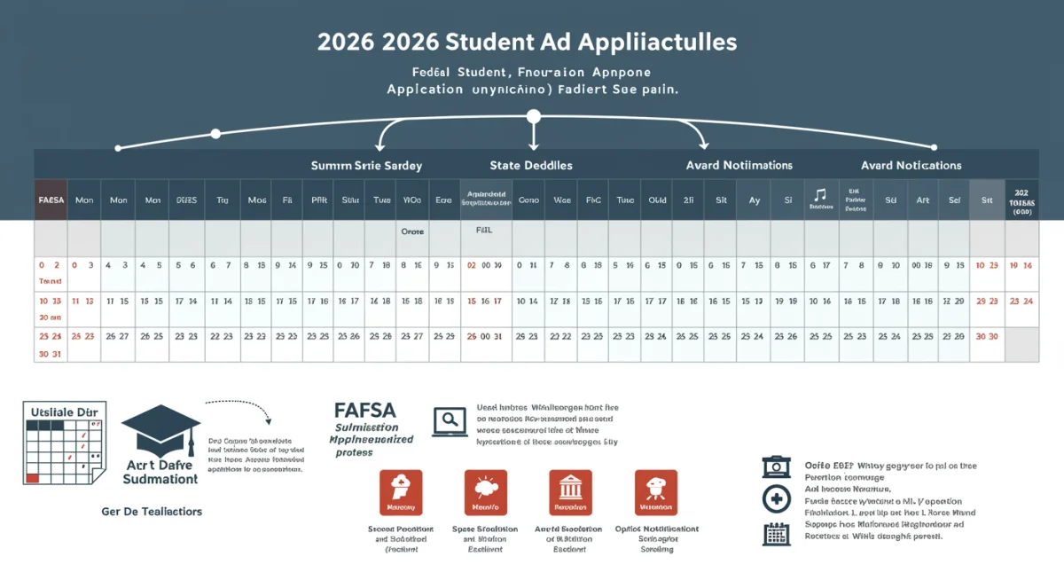 Infographic detailing important deadlines and timeline for 2026 Federal Student Aid application