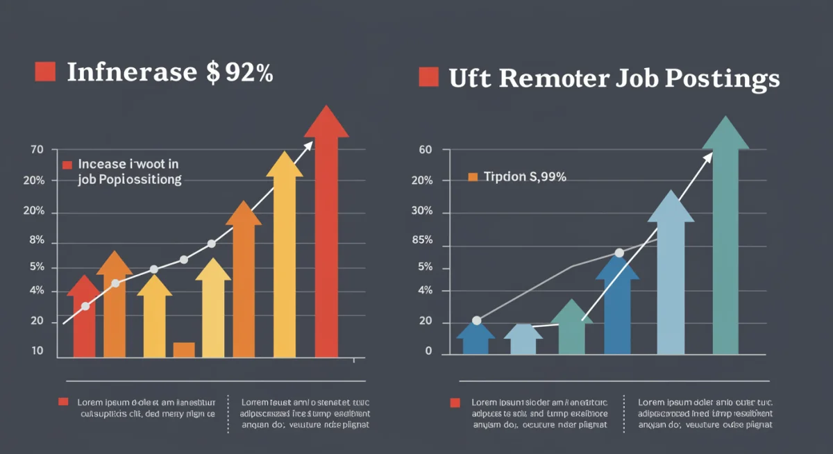 Infographic showing remote job growth and employee preference for flexible work