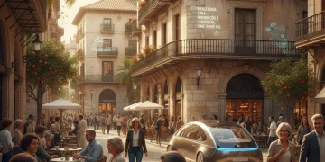 Calles animadas de una ciudad española, reflejando el coste de la vida en España en 2026.