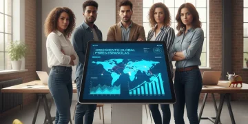 Emprendedores españoles analizando datos de crecimiento y expansión internacional para sus PYMES.