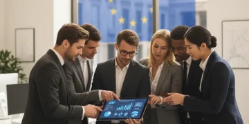 Profesionales analizando estrategias para acceder a ayudas europeas 2026 para empresas españolas.