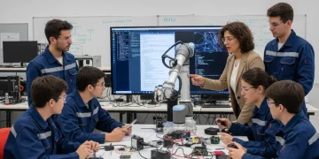 Estudiantes de FP desarrollando proyectos con IA y robótica