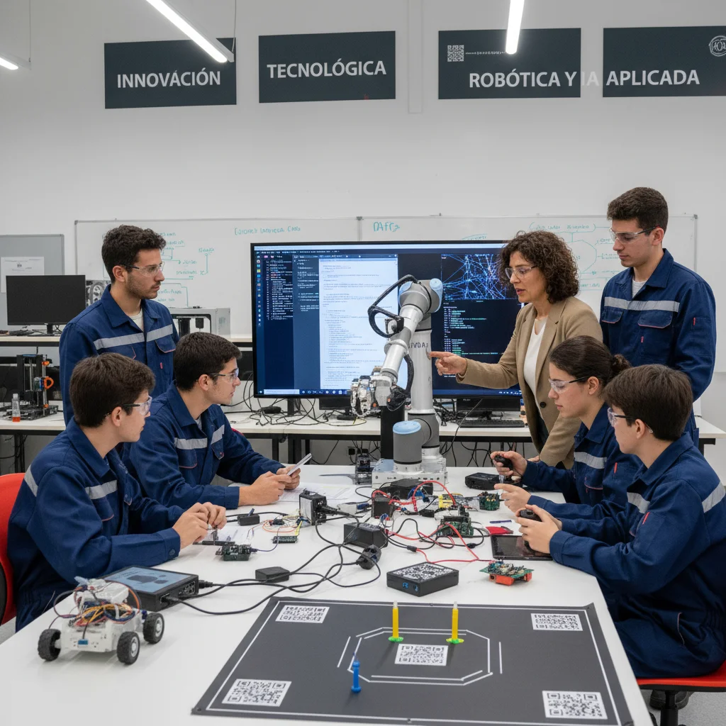 Estudiantes de FP desarrollando proyectos con IA y robótica