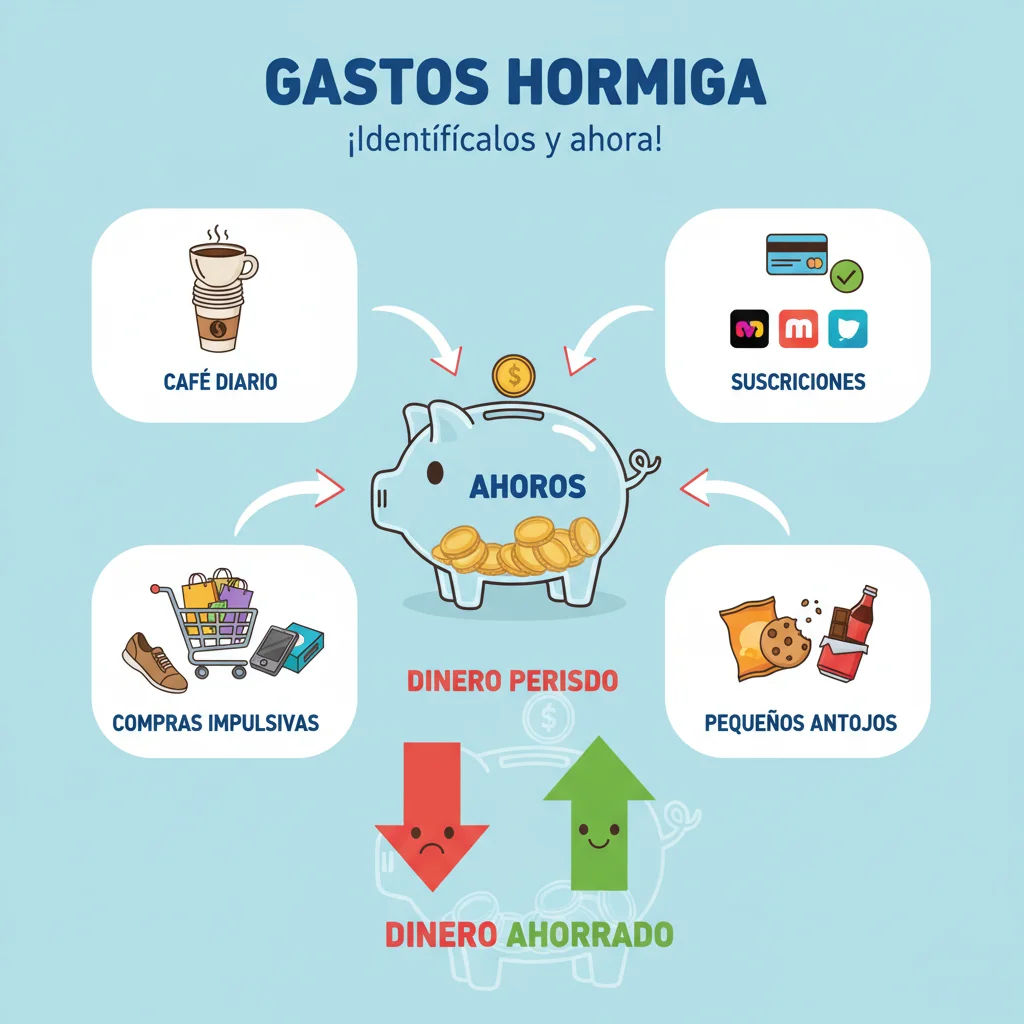 Infografía de categorías comunes de gastos hormiga