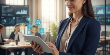 Mujer profesional revisando certificaciones valiosas para el futuro laboral en España.