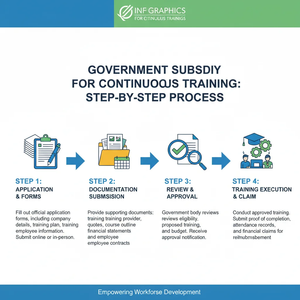 Pasos clave para solicitar subvenciones de formación continua para empresas en España.