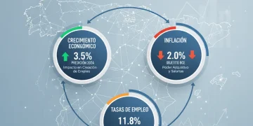 Gráfico de tendencias económicas y laborales en España para 2026