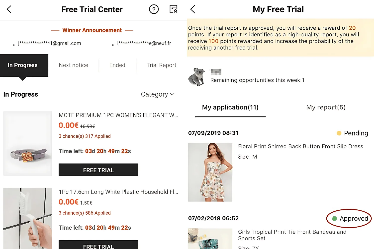 Productos de Shein Gratis