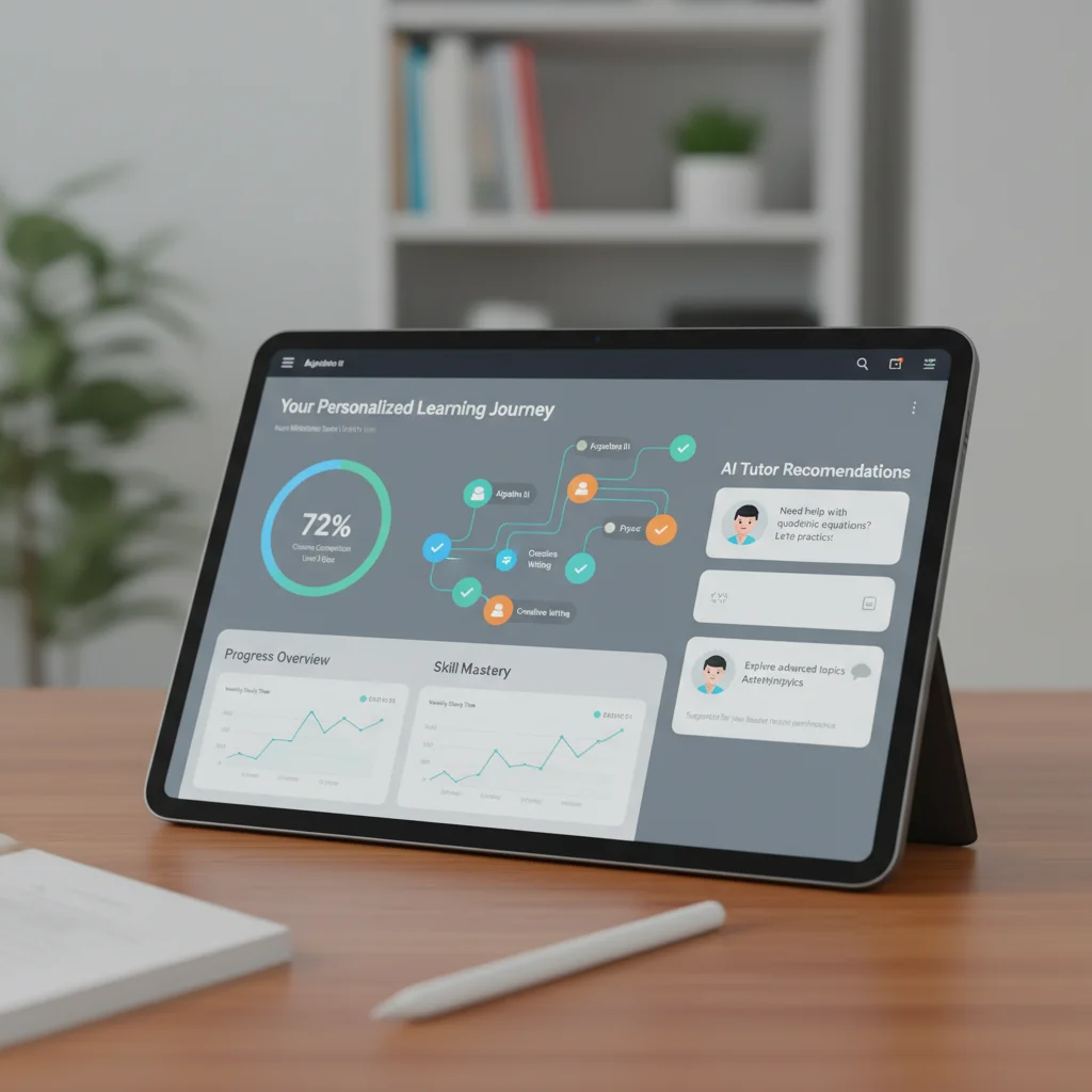 AI adaptive learning platform delivering personalized education paths.