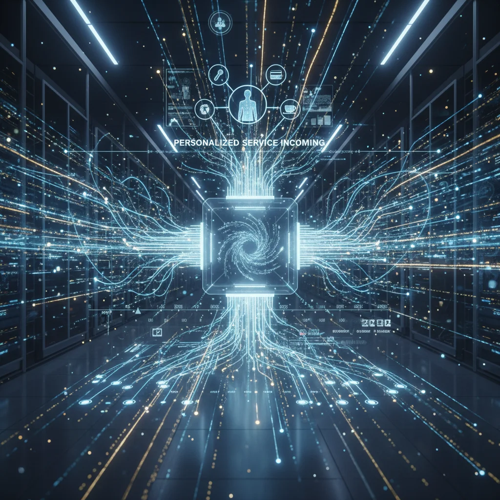 AI systems analyzing customer data for personalized service