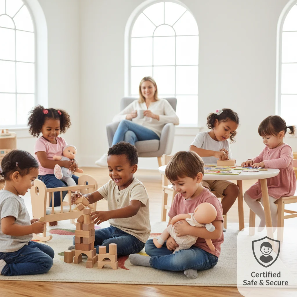 Children playing safely with toys, supervised by an adult, showcasing the benefits of new safety standards.