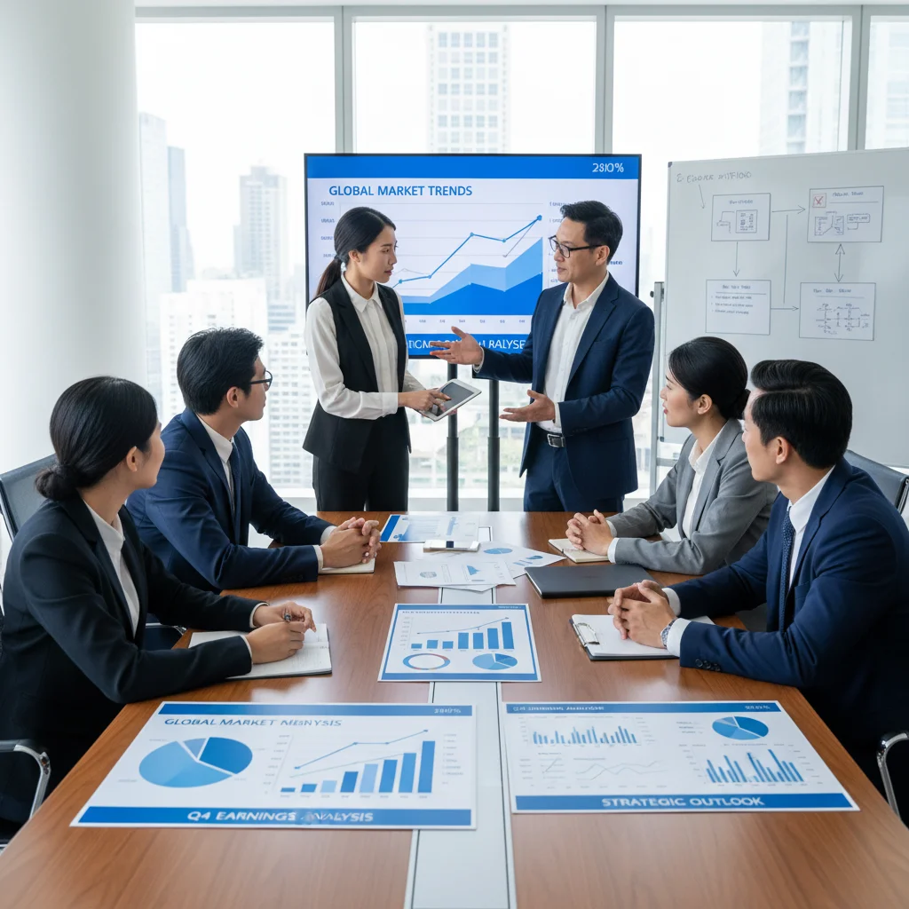 Economists and financial advisors discussing market trends and inflation strategies.