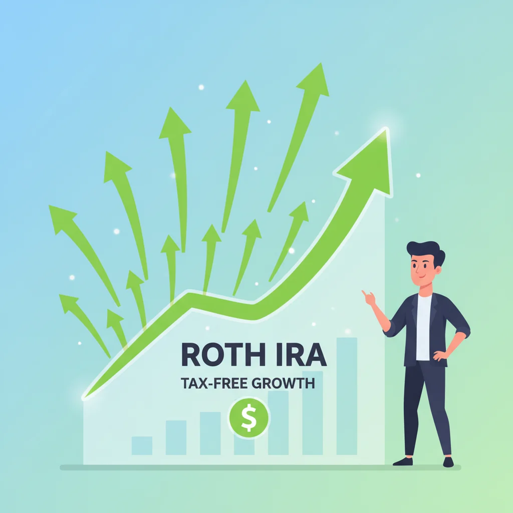 Person analyzing financial growth chart for Roth IRA benefits