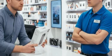 Navigating Return Policies 2026: Your Guide to Refused Refunds Frustrated customer facing a refused refund at a store counter in 2026.
