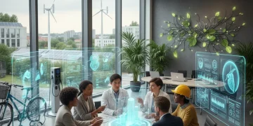 Professionals collaborating in a modern office, representing future in-demand jobs and career growth.