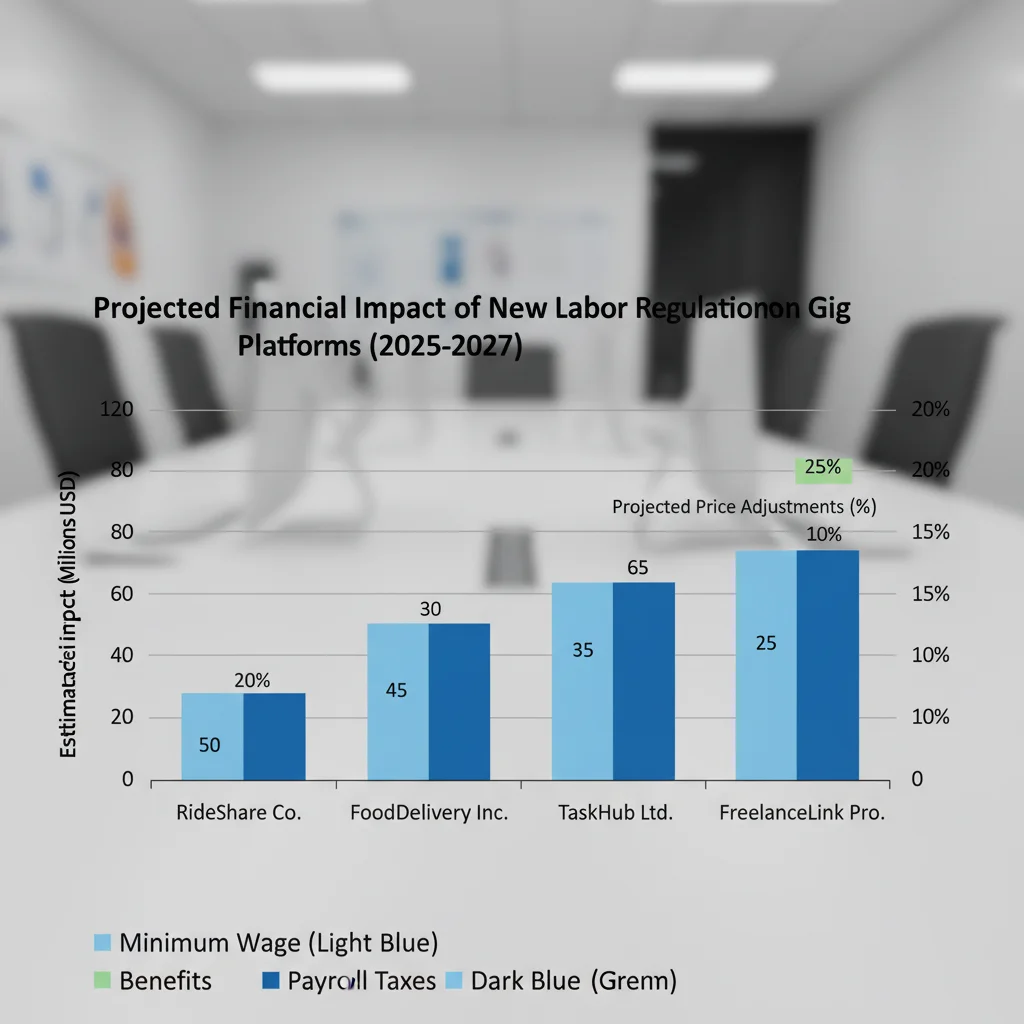 Chart illustrating financial impact of labor regulations on gig economy platforms.