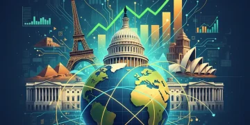 2026 US Export Growth: 7% Increase Projections & Trade Policy Impact Global trade network with upward growth arrows symbolizing 2026 US export increase