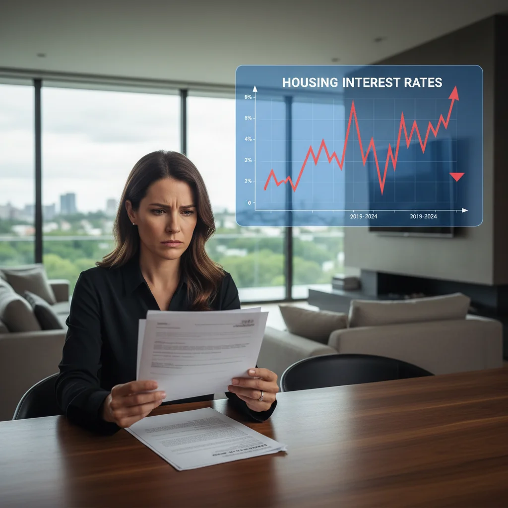 Homeowner reviewing mortgage documents amidst changing interest rates