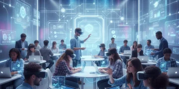 Future of online learning in higher education with virtual classrooms and collaborative tech.