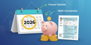 Calendar highlighting 2026 for Roth IRA conversion tax planning