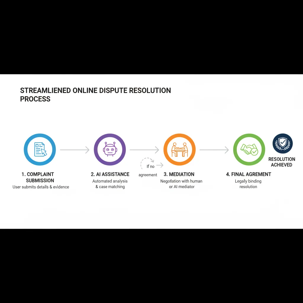 Infographic detailing streamlined online dispute resolution process
