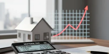 Calculator showing increased mortgage payments due to Euribor rise
